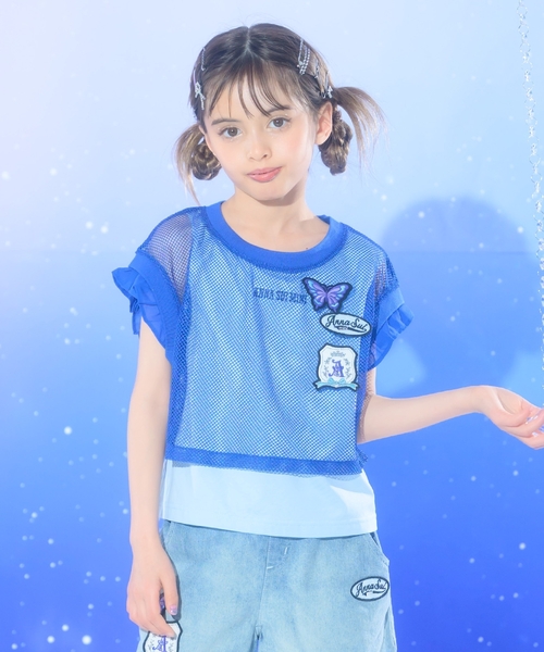 セール】ワッペンメッシュT＋タンクトップ（Tシャツ/カットソー