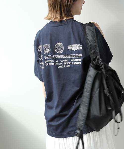 THE NORTH FACE(ザノースフェイス)の「《WEB限定》【THE NORTH FACE/ ザノースフェイス】S/S FD Globe Grid Cotton:Tシャツ(Tシャツ/カットソー・レディース・ブラック/チャコールグレー/ネイビー/ホワイト・MEDIUM)」の2枚目の写真