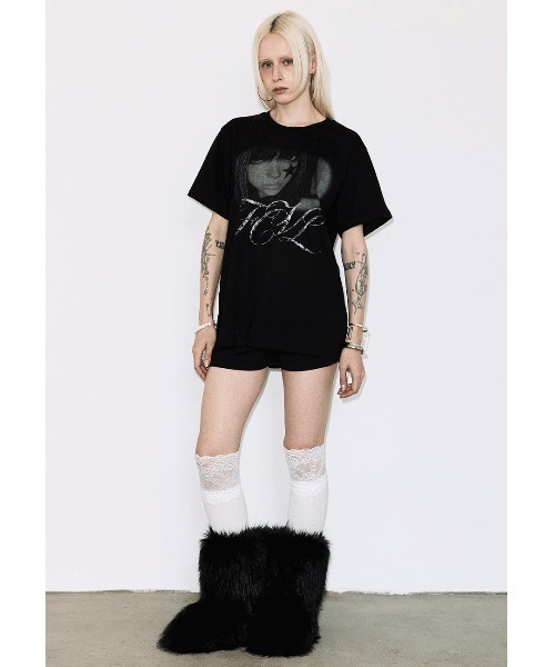 FANCY CLUB(ファンシークラブ)の「A'GEM/9 × .kom 『FANCY CLUB/ファンシークラブ』FCL SHADOW DOLL TEE/シャドードールTシャツ(Tシャツ/カットソー・レディース・ブラック・S/22.5㎝)」の4枚目の写真