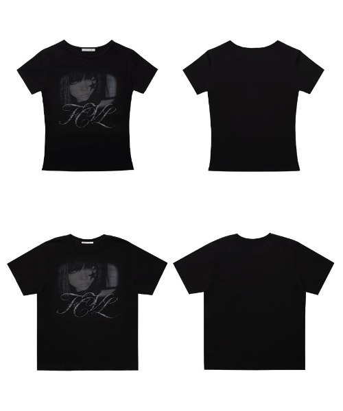 FANCY CLUB(ファンシークラブ)の「A'GEM/9 × .kom 『FANCY CLUB/ファンシークラブ』FCL SHADOW DOLL TEE/シャドードールTシャツ(Tシャツ/カットソー・レディース・ブラック・S/22.5㎝)」の7枚目の写真