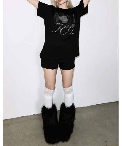 FANCY CLUB(ファンシークラブ)の「A'GEM/9 × .kom 『FANCY CLUB/ファンシークラブ』FCL SHADOW DOLL TEE/シャドードールTシャツ(Tシャツ/カットソー・レディース・ブラック・S/22.5㎝)」の3枚目の写真