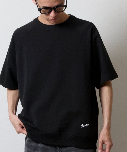 NUMBER (N)INE(ナンバーナイン)の「FIRM COTTON LIGHT SHORT PILE RAGLAN SHORT SLEEVE SWEATSHIRT / ファーム コットン ライト ミニ裏毛 ラグラン ショートスリーブ クルーネック スウェット(スウェット・メンズ・トップグレー/ブラック・M/XL/L)」の1枚目の写真