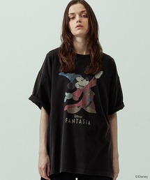 【SLICK/スリック】SLICK / FANTASIA Print T-shirt 01/ファンタジア/パウダー加工プリントTシャツ/オーバーサイズ シルエット/ ビンテージ / ディズニー