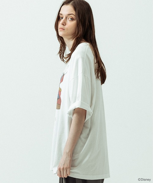 SLICK（スリック）の「【SLICK/スリック】SLICK / FANTASIA Print T-shirt 01/ファンタジア/パウダー加工プリントTシャツ/オーバーサイズ シルエット/ ビンテージ / ディズニー（Tシャツ/カットソー・メンズ・ブラック/ホワイト・2/1/3）」の5枚目の写真