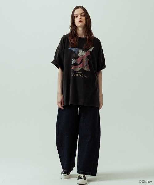 SLICK（スリック）の「【SLICK/スリック】SLICK / FANTASIA Print T-shirt 01/ファンタジア/パウダー加工プリントTシャツ/オーバーサイズ シルエット/ ビンテージ / ディズニー（Tシャツ/カットソー・メンズ・ブラック/ホワイト・2/1/3）」の12枚目の写真