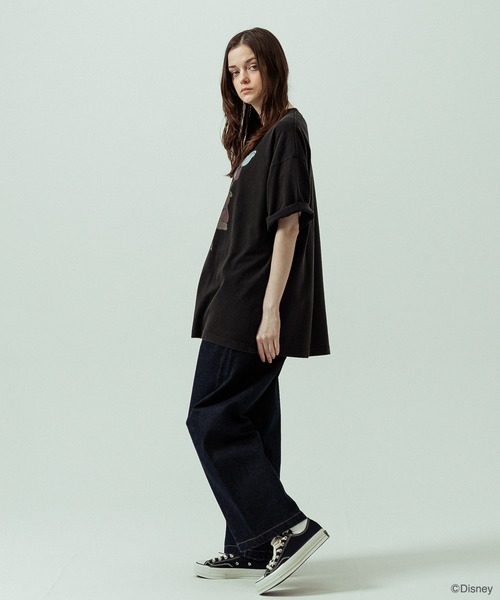 SLICK（スリック）の「【SLICK/スリック】SLICK / FANTASIA Print T-shirt 01/ファンタジア/パウダー加工プリントTシャツ/オーバーサイズ シルエット/ ビンテージ / ディズニー（Tシャツ/カットソー・メンズ・ブラック/ホワイト・2/1/3）」の9枚目の写真