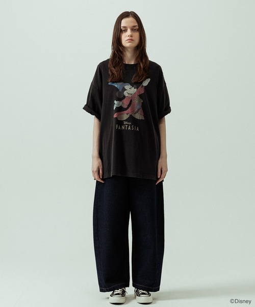 SLICK（スリック）の「【SLICK/スリック】SLICK / FANTASIA Print T-shirt 01/ファンタジア/パウダー加工プリントTシャツ/オーバーサイズ シルエット/ ビンテージ / ディズニー（Tシャツ/カットソー・メンズ・ブラック/ホワイト・2/1/3）」の8枚目の写真