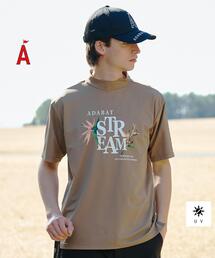 ADABAT STREAM（アダバットストリーム）の「【UVケア】ロゴフラワープリント半袖モックT（Tシャツ/カットソー）」
