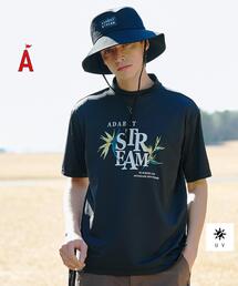 ADABAT STREAM（アダバットストリーム）の「【UVケア】ロゴフラワープリント半袖モックT（Tシャツ/カットソー）」