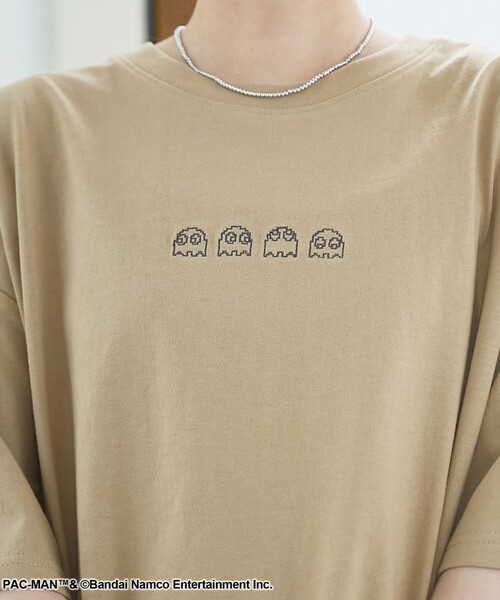 coen(コーエン)の「【PAC-MAN(パックマン)別注】GHOSTデザイン 天竺刺繍BIGTシャツ(Tシャツ/カットソー・レディース・ベージュ/ブラック/オフホワイト・L/M)」の8枚目の写真