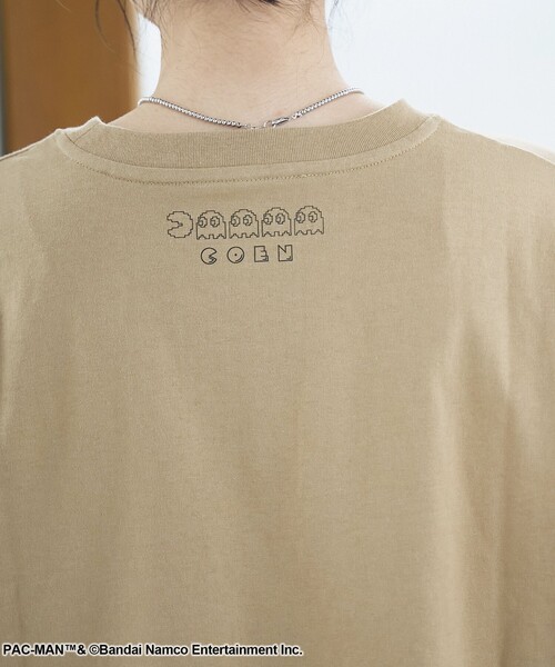 coen(コーエン)の「【PAC-MAN(パックマン)別注】GHOSTデザイン 天竺刺繍BIGTシャツ(Tシャツ/カットソー・レディース・ベージュ/ブラック/オフホワイト・L/M)」の9枚目の写真