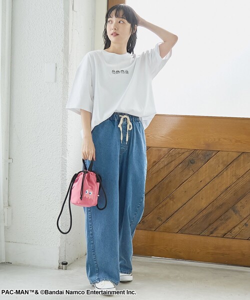 coen(コーエン)の「【PAC-MAN(パックマン)別注】GHOSTデザイン 天竺刺繍BIGTシャツ(Tシャツ/カットソー・レディース・ベージュ/ブラック/オフホワイト・L/M)」の10枚目の写真