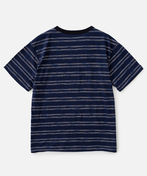 VASTIC(バスティック)の「ニードルマルチストライプTシャツ_ネイビー(Tシャツ/カットソー・メンズ・ネイビー・MEDIUM/LARGE/X-LARGE)」の3枚目の写真
