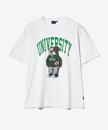 ユニバーシティダン半袖Tシャツホワイト/グリーン