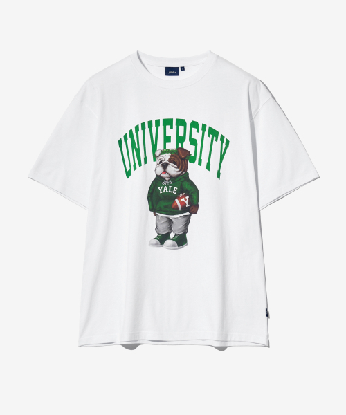 YALE(イェール)の「ユニバーシティダン半袖Tシャツホワイト/グリーン(Tシャツ/カットソー・レディース・その他・LARGE/MEDIUM/SMALL/WS/X-LARGE/XX-LARGE)」の1枚目の写真