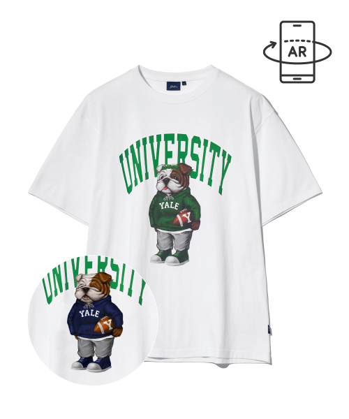 YALE(イェール)の「ユニバーシティダン半袖Tシャツホワイト/グリーン(Tシャツ/カットソー・レディース・その他・LARGE/MEDIUM/SMALL/WS/X-LARGE/XX-LARGE)」の2枚目の写真