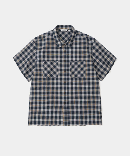 UNIFORM BRIDGE(ユニフォームブリッジ)の「vintage check s/s shirt navy check(シャツ/ブラウス・メンズ・その他・XX-LARGE/MEDIUM/LARGE/X-LARGE)」の1枚目の写真