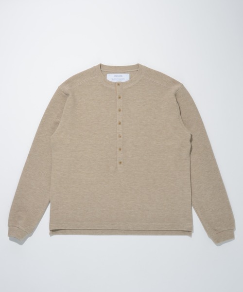 SUPERTHANKS（スーパーサンクス）の「ワッフルヘンリーネックロングスリーブ　Waffle henley neck L/S T-shirt（Tシャツ/カットソー・メンズ・ピンク/ベージュ/ブラック/グレー・L/M/S）」の4枚目の写真