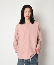 ワッフルヘンリーネックロングスリーブ Waffle henley neck L/S T-shirt