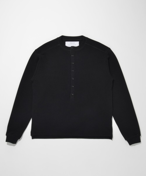 SUPERTHANKS（スーパーサンクス）の「ワッフルヘンリーネックロングスリーブ　Waffle henley neck L/S T-shirt（Tシャツ/カットソー・メンズ・ピンク/ベージュ/ブラック/グレー・L/M/S）」の2枚目の写真