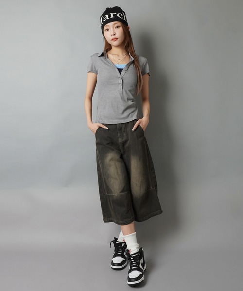 SPINNS(スピンズ)の「半袖ポロシャツ/シェイプ(ポロシャツ・レディース・ブラック/オフホワイト/グレー/ネイビー・ONESIZE)」の10枚目の写真