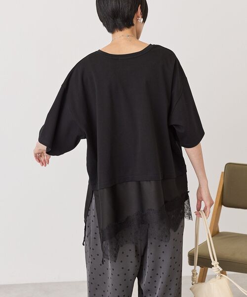 AMERICAN HOLIC(アメリカンホリック)の「レースドッキングTシャツ(Tシャツ/カットソー・レディース・ブラック/チャコールグレー/オフホワイト/マルチ・FREE)」の15枚目の写真