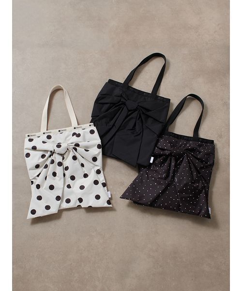 LeSportsac（レスポートサック）の「【SNIDEL×LeSportsac】LG BOW EMERALD TOTE（トートバッグ・レディース・ドット/ブラック/ホワイト・F）」の6枚目の写真