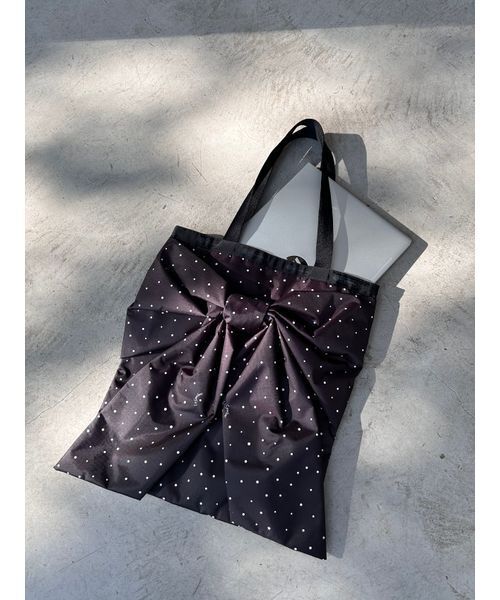 LeSportsac（レスポートサック）の「【SNIDEL×LeSportsac】LG BOW EMERALD TOTE（トートバッグ・レディース・ドット/ブラック/ホワイト・F）」の7枚目の写真
