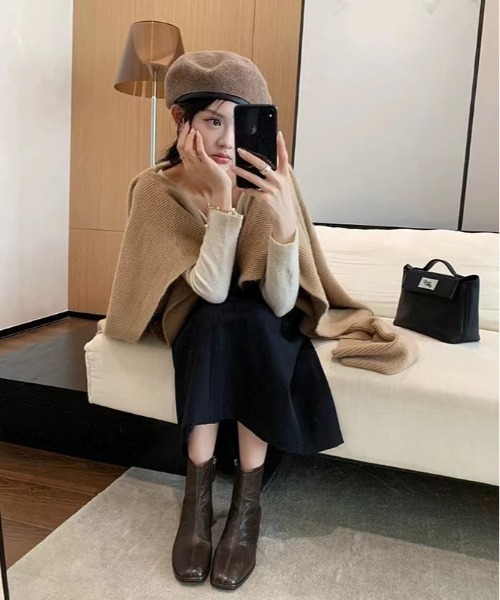 NiiNa(ニーナ)の「【NiiNa】【高品質牛革】スクエアトゥレザーブーツ(ブーツ・レディース・ブラウン・37)」の12枚目の写真