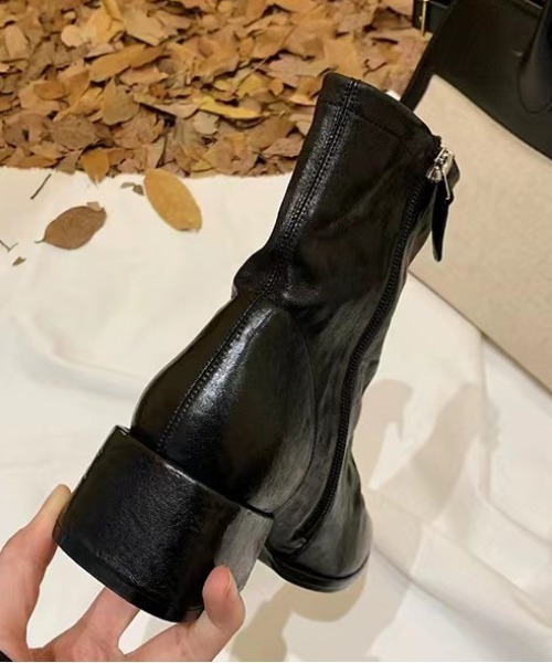 NiiNa(ニーナ)の「【NiiNa】【高品質牛革】スクエアトゥレザーブーツ(ブーツ・レディース・ブラウン・37)」の7枚目の写真