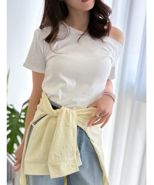 fifth(フィフス)の「ワンショルダーカットソー(Tシャツ/カットソー・レディース・ブラック×ホワイト/ブラック/ホワイト・M)」の7枚目の写真