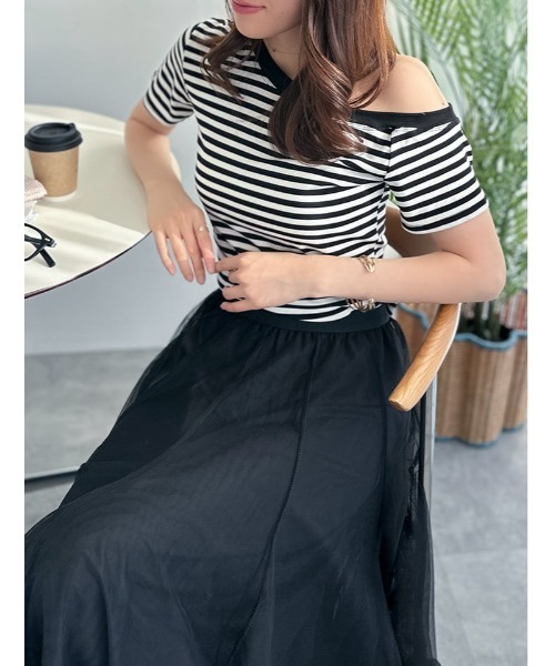 fifth(フィフス)の「ワンショルダーカットソー(Tシャツ/カットソー・レディース・ブラック×ホワイト/ブラック/ホワイト・M)」の16枚目の写真