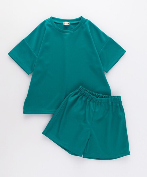 BRANSHES(ブランシェス)の「【UVケア/接触冷感】ワンマイルコーデセット(セットアップ・キッズ・サックスブルー/グリーン・120/90/100/140/110/150/130)」の6枚目の写真