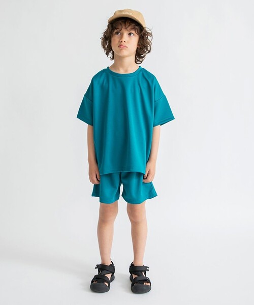 BRANSHES(ブランシェス)の「【UVケア/接触冷感】ワンマイルコーデセット(セットアップ・キッズ・サックスブルー/グリーン・120/90/100/140/110/150/130)」の5枚目の写真