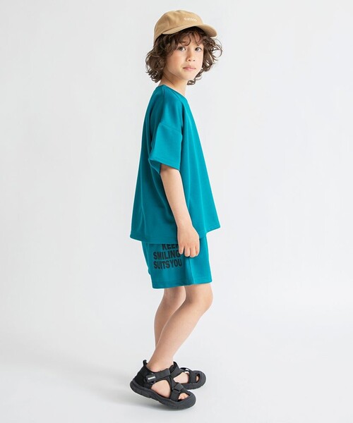 BRANSHES(ブランシェス)の「【UVケア/接触冷感】ワンマイルコーデセット(セットアップ・キッズ・サックスブルー/グリーン・120/90/100/140/110/150/130)」の3枚目の写真