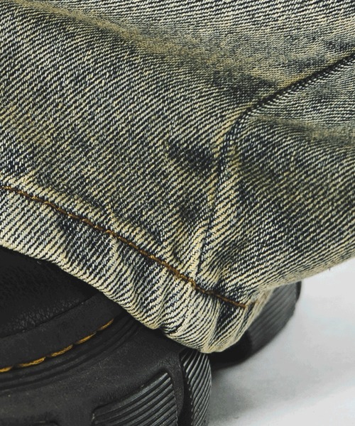 SHORT ROUND(ショートラウンド)の「SHORT ROUND/【26年春夏新作】ジャージレイヤードダメージデニムパンツ(デニムパンツ・メンズ・コバルトブルー・MEDIUM/LARGE)」の6枚目の写真
