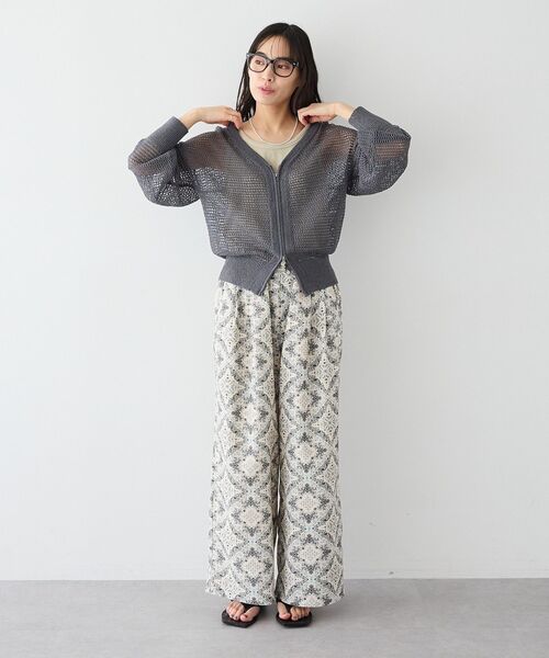 CRAFT STANDARD BOUTIQUE(クラフトスタンダードブティック)の「Vネックメッシュカーディガン(カーディガン/ボレロ・レディース・ダークグレー/グレー系その他/ライトイエロー・FREE)」の21枚目の写真