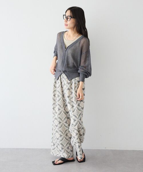 CRAFT STANDARD BOUTIQUE(クラフトスタンダードブティック)の「Vネックメッシュカーディガン(カーディガン/ボレロ・レディース・ダークグレー/グレー系その他/ライトイエロー・FREE)」の22枚目の写真