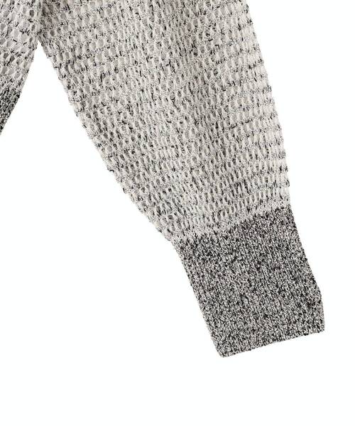 CRAFT STANDARD BOUTIQUE(クラフトスタンダードブティック)の「Vネックメッシュカーディガン(カーディガン/ボレロ・レディース・ダークグレー/グレー系その他/ライトイエロー・FREE)」の5枚目の写真