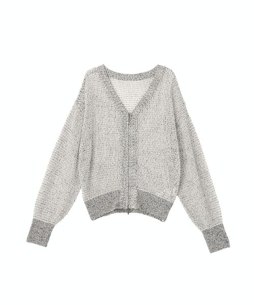 CRAFT STANDARD BOUTIQUE(クラフトスタンダードブティック)の「Vネックメッシュカーディガン(カーディガン/ボレロ・レディース・ダークグレー/グレー系その他/ライトイエロー・FREE)」の10枚目の写真