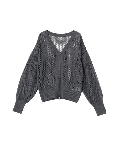 CRAFT STANDARD BOUTIQUE(クラフトスタンダードブティック)の「Vネックメッシュカーディガン(カーディガン/ボレロ・レディース・ダークグレー/グレー系その他/ライトイエロー・FREE)」の13枚目の写真