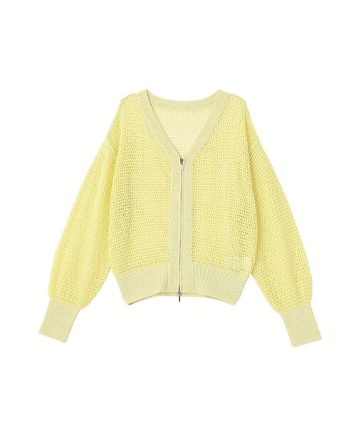 CRAFT STANDARD BOUTIQUE(クラフトスタンダードブティック)の「Vネックメッシュカーディガン(カーディガン/ボレロ・レディース・ダークグレー/グレー系その他/ライトイエロー・FREE)」の14枚目の写真
