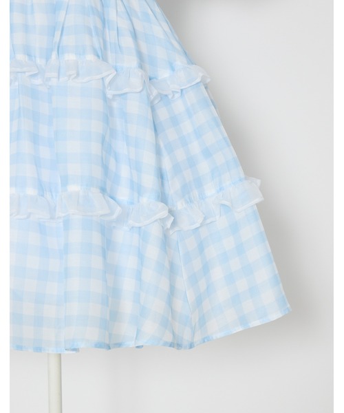 mellfy memory(メルフィーメモリー)の「Milky gingham puff onepiece(ワンピース・レディース・ブルー/ピンク・S/M)」の17枚目の写真