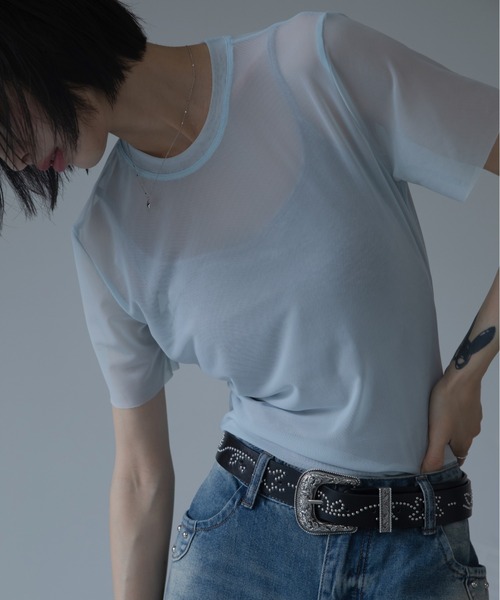VACANCY(ヴァカンシー)の「スタッズタンク付きシアートップス(Tシャツ/カットソー・レディース・グレー/ブラウン/グリーン・FREE)」の20枚目の写真