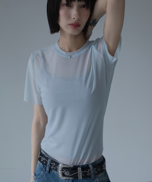VACANCY(ヴァカンシー)の「スタッズタンク付きシアートップス(Tシャツ/カットソー・レディース・グレー/ブラウン/グリーン・FREE)」の21枚目の写真
