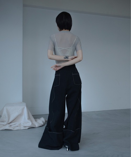 VACANCY(ヴァカンシー)の「スタッズタンク付きシアートップス(Tシャツ/カットソー・レディース・グレー/ブラウン/グリーン・FREE)」の12枚目の写真