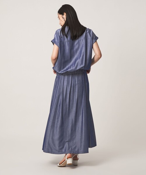 A DAY IN THE LIFE UNITED ARROWS(アデイインザライフユナイテッドアローズ)の「シャンブレー スキッパーブラウス ‐セットアップ対応‐ <A DAY IN THE LIFE>(シャツ/ブラウス・レディース・ダークグレー/オリーブ/ロイヤルブルー・FREE)」の6枚目の写真