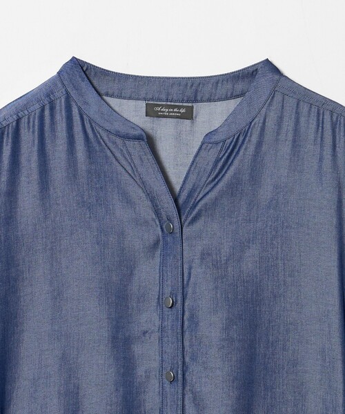 A DAY IN THE LIFE UNITED ARROWS(アデイインザライフユナイテッドアローズ)の「シャンブレー スキッパーブラウス ‐セットアップ対応‐ <A DAY IN THE LIFE>(シャツ/ブラウス・レディース・ダークグレー/オリーブ/ロイヤルブルー・FREE)」の22枚目の写真