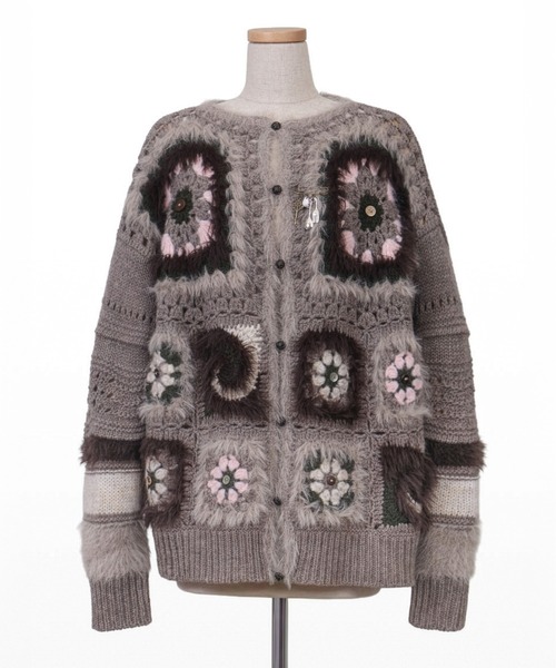 rurumu:(ルルムウ)の「rurumu:/ルルムウ/Daisy granny square cardigan(カーディガン/ボレロ・レディース・アイボリー/ボルドー/グレー系その他・F)」の2枚目の写真