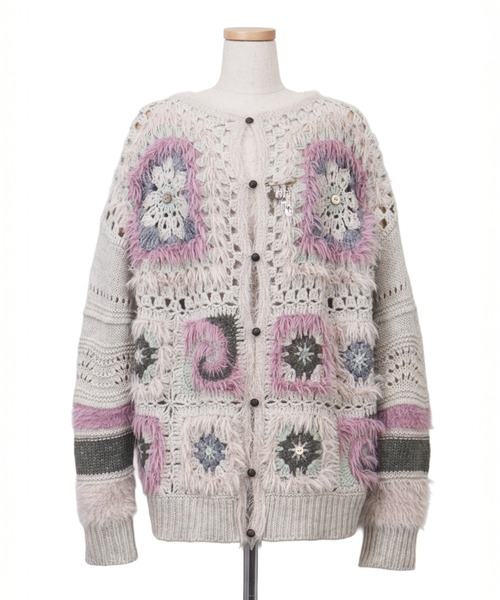 rurumu:(ルルムウ)の「rurumu:/ルルムウ/Daisy granny square cardigan(カーディガン/ボレロ・レディース・アイボリー/ボルドー/グレー系その他・F)」の1枚目の写真